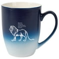 thumbnail image 1 of Elanze Designs 12 Ounce Ceramic Decorative Laser Engraved Giftable Novelty Tea Coffee Cup Mug Navy Blue and White Lion Brave Strong Confident Protective, 1 of 4