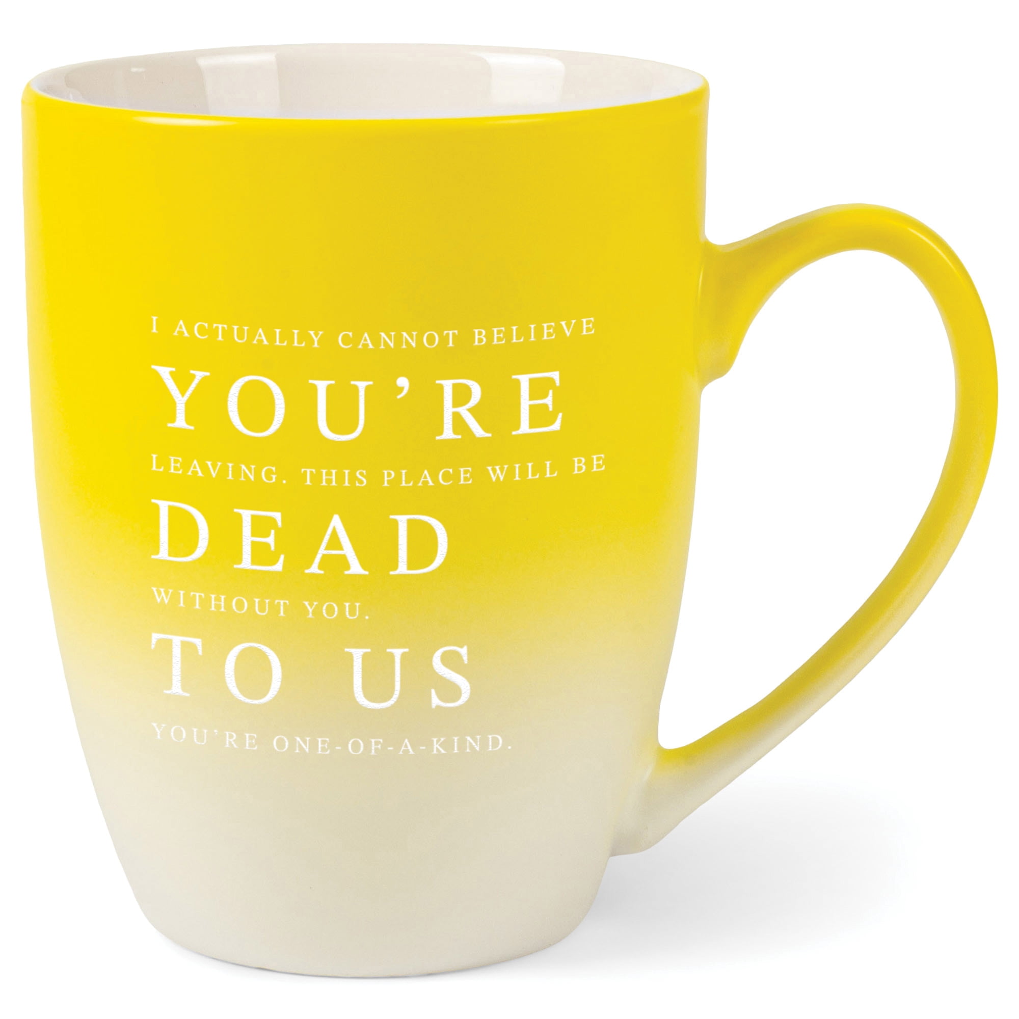 Elanze Designs 12 Ounce Ceramic Decorative Laser Engraved Giftable Novelty  Tea Coffee Cup Mug Yellow and White You're Dead To Us