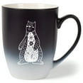 thumbnail image 1 of Elanze Designs 12 Ounce Two Toned Ombre Ceramic Tea Coffee Cup Mug Black White Whimsical Floral Bear, 1 of 4