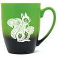 thumbnail image 1 of Elanze Designs 12 Ounce Vibrant Two Toned Ombre Ceramic Tea Coffee Cup Mug Green Black Floral Squirrel, 1 of 4