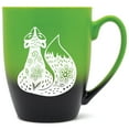 thumbnail image 1 of Elanze Designs 12 Ounce Vibrant Two Toned Ombre Ceramic Tea Coffee Cup Mug Green Black Sly Forest Fox, 1 of 4