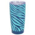 thumbnail image 1 of Elanze Designs 20 oz Stainless Steel On the Go Insulated Travel Tumbler With Push Top Lid, Sky Blue Zebra Print Blue, 1 of 1
