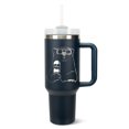 thumbnail image 1 of Elanze Designs 40 Ounce Travel Tumbler With Straw and Lid Stainless Steel Double Wall Insulated Ice Cream Polar Bear With Sunglasses Navy Blue, 1 of 3