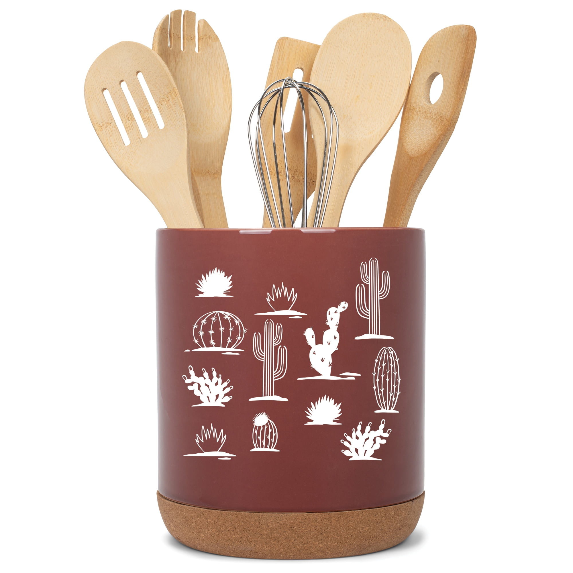 Elanze Designs 8 inch Cactus Desert Plant Pattern Ceramic Kitchen ...