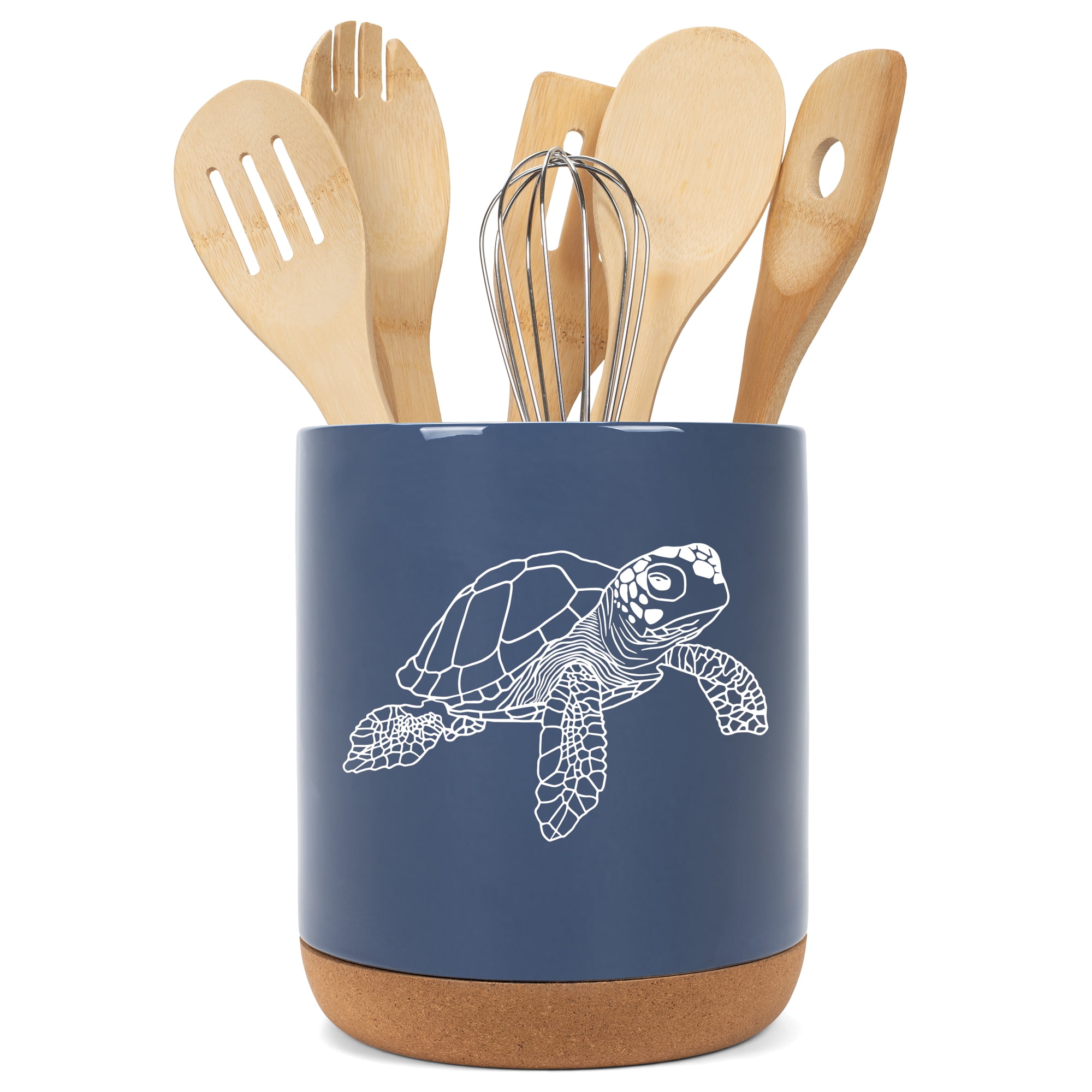 Navy Blue Ceramic Utensil Holder 12.2x14.8cm