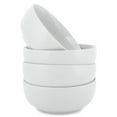 thumbnail image 1 of Elanze Designs Bistro Glossy Ceramic 7 inch Cereal Salad Bowls Set of 4, White, 1 of 1