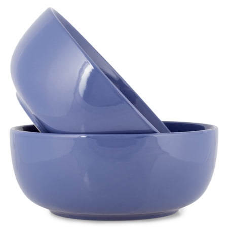 Elanze Designs Bistro Glossy Ceramic 8.5 inch Pasta Bowls Set of 2, Purple