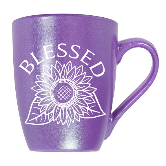 Elanze Designs Blessed Sunflower Passion Purple 10 ounce New Bone China Coffee Cup Mug