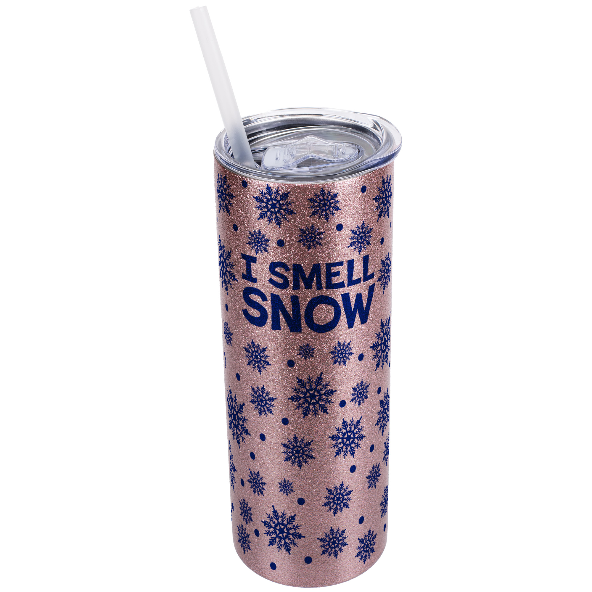 Elanze Designs Let It Snow Ceramic Utensil Holder – 7.2"H X 6.2"D, Cork Bottom, Sky Blue Snowflake Winter Décor - View #2