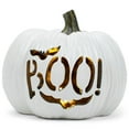 thumbnail image 1 of Elanze Designs Boo Bat White 8 inch Resin Stone Light Up Halloween Pumpkin, 1 of 6