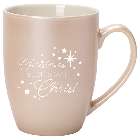 Elanze Designs Christmas Begins With Christ Precious Pearl 10 ounce New Bone China Coffee Cup Mug