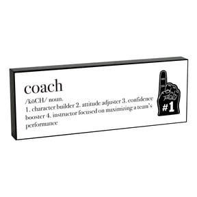 Elanze Designs Coach Definition 8 x 3 Wood Double Sided Table Top Sign Plaque