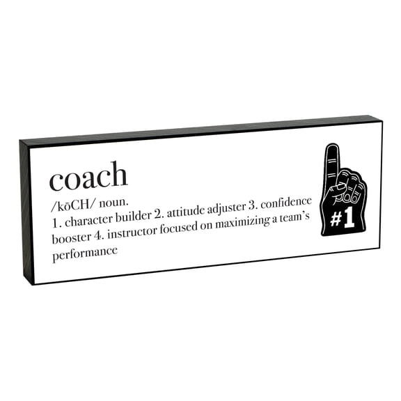 Elanze Designs Coach Definition 8 x 3 Wood Double Sided Table Top Sign Plaque