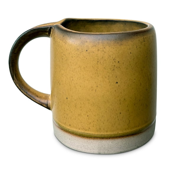 Elanze Designs Crafted Inspiration 18 ounce Ceramic Thumbprint Comfort Grip Coffee Mug, Camel Brown