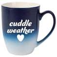 thumbnail image 1 of Elanze Designs Cuddle Weather Two Toned Ombre Matte Navy Blue and White 12 ounce Ceramic Stoneware Coffee Cup Mug, 1 of 1