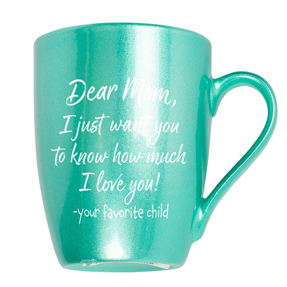 Elanze Designs Dear Mom I Love You - Your Favorite Child Seafoam 10 ounce New Bone China Coffee Cup Mug