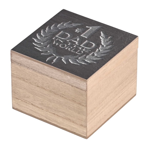 Elanze Designs Decorative Keepsake Memento Box 4 x 4 Inch Wood Number 1 Dad in the World