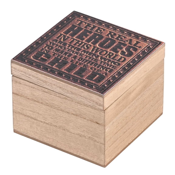Elanze Designs Decorative Keepsake Memento Box 4 x 4 Inch Wood Real Heros
