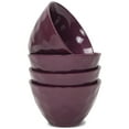 thumbnail image 1 of Elanze Designs Dimpled Ceramic 5.5 inch Contemporary Serving Bowls Set of 4, Purple, 1 of 5