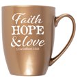 thumbnail image 1 of Elanze Designs Faith, Hope & Love 1 Corinthians 13:13 Bronze 10 ounce New Bone China Coffee Cup Mug, 1 of 1