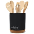 thumbnail image 1 of Elanze Designs Grateful Black X-Large Cork Bottom Kitchen Utensil Holder, 1 of 1