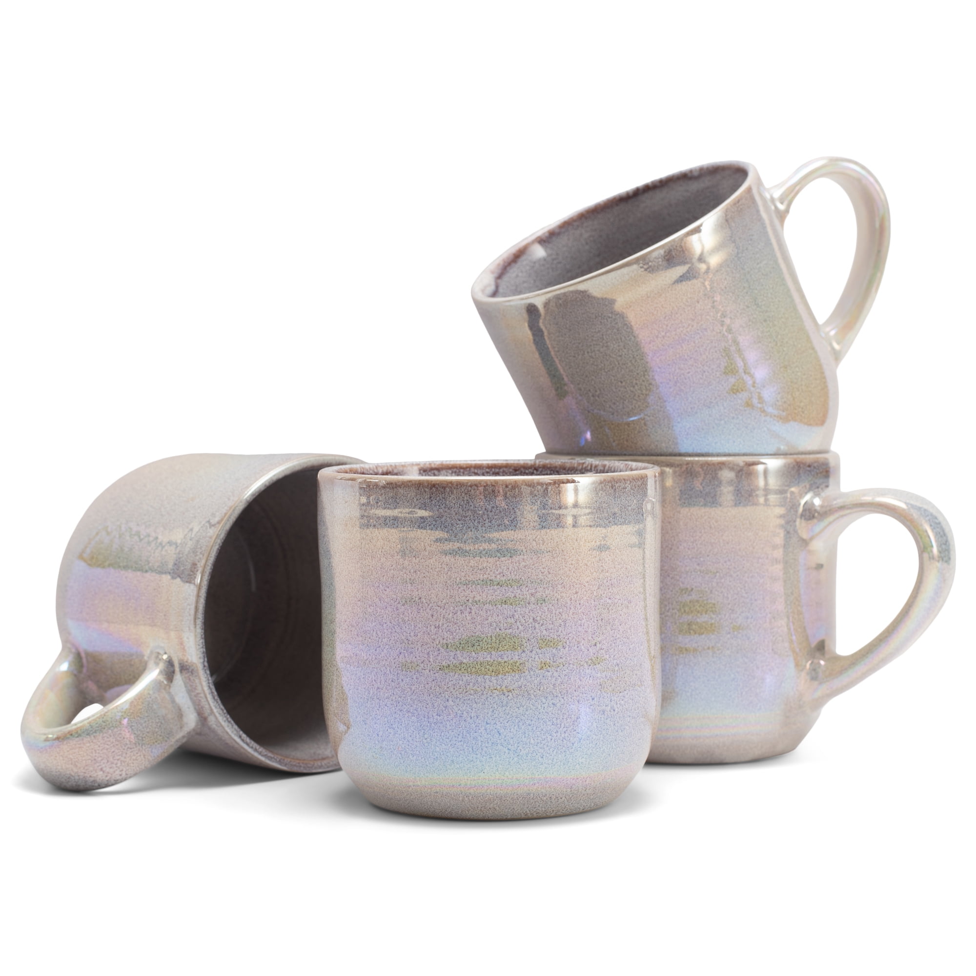 Elanze Reactive Glaze - Juego De 4 Tazas De Cerámica Con Cue | Envío gratis