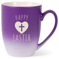 thumbnail image 1 of Elanze Designs Happy Easter 12 Ounce Ceramic Laser-Etched Engraved Drinkware Mug, Purple and White Ombre, 1 of 4
