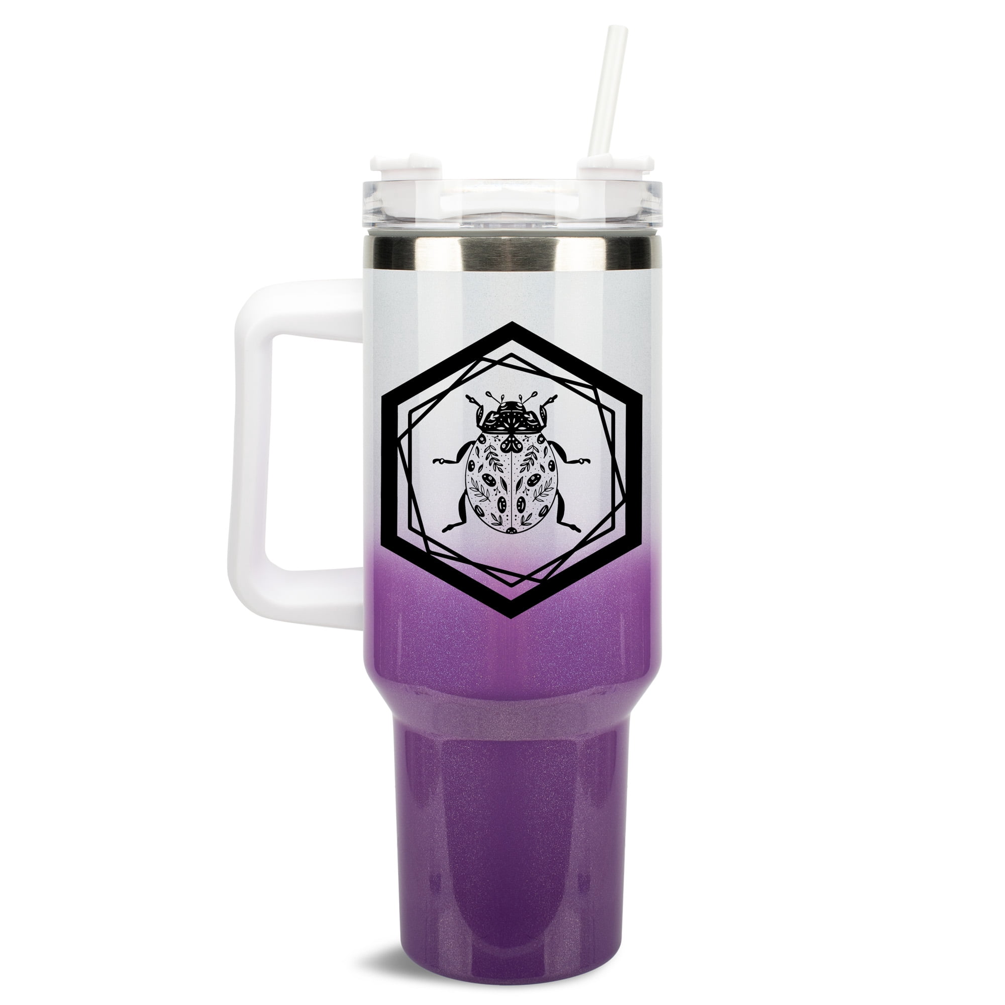 Water Mug Insect Elanze Designs Hexagon Floral Beetle Bug Insect 40 oz. Stainless Steel ...