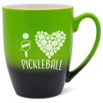 thumbnail image 1 of Elanze Designs I Heart Pickleball Dink Two Toned Ombre Matte Green and Black 12 ounce Ceramic Stoneware Coffee Cup For Your Favorite Morning Brew, 1 of 1