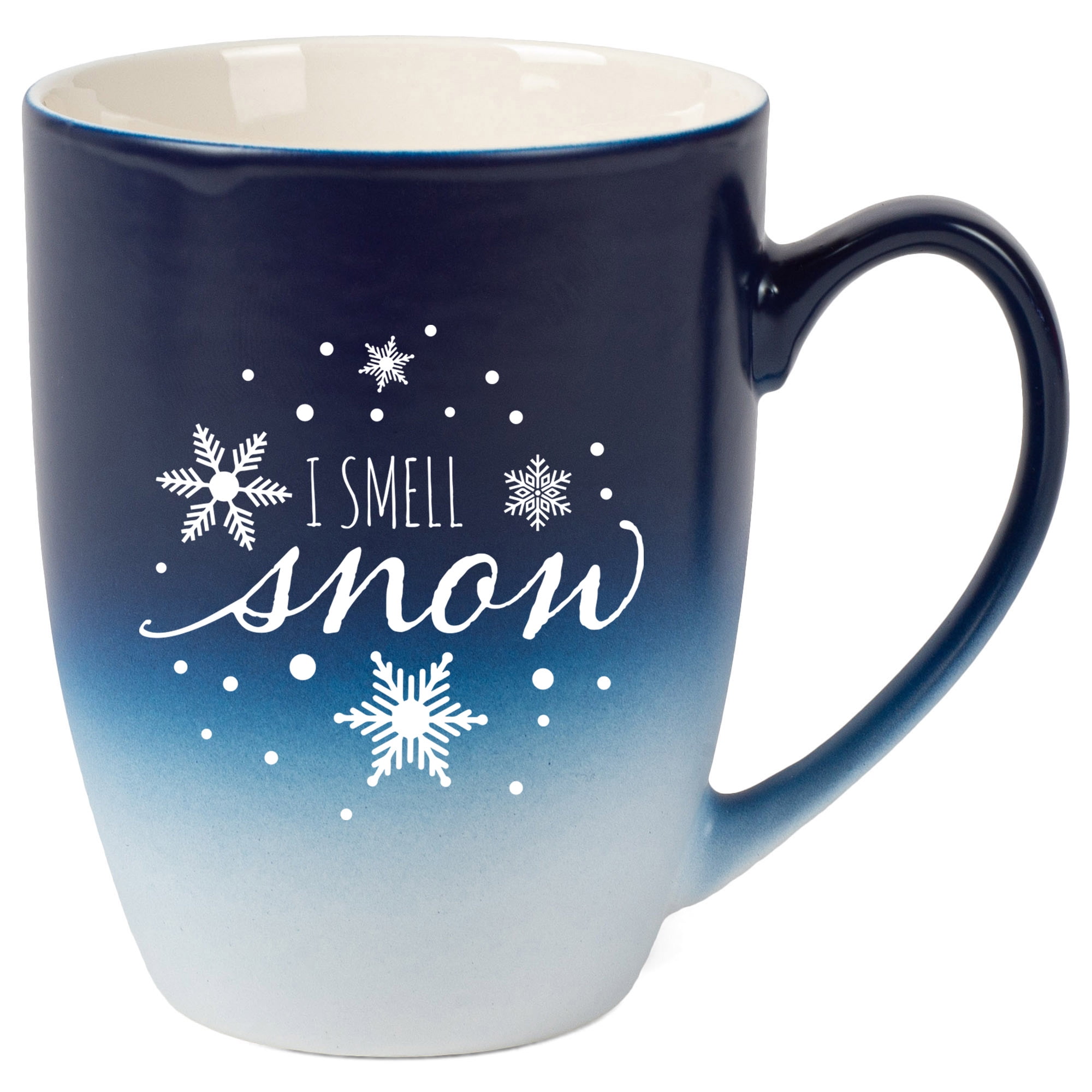 Elanze Designs I Smell Snow Two Toned Ombre Matte Navy Blue and White ...