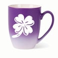 thumbnail image 1 of Elanze Designs Irish Four Leaf Clover Two Toned Ombre Matte 10 ounce New Bone China Coffee Tea Cup Mug For Your Favorite Morning Brew, Purple and White, 1 of 1