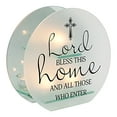 thumbnail image 1 of Elanze Designs Lord Bless This Home Frosted Glass Mirrored Tea Light Holder, 1 of 1