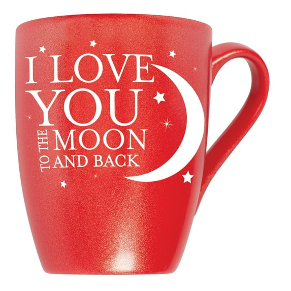 Elanze Designs Love You To The Moon And Back Crimson Red 10 ounce New Bone China Coffee Cup Mug