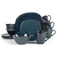 thumbnail image 1 of Elanze Designs Modern Chic Smooth Ceramic Stoneware Dinnerware 16 Piece Set - Service for 4, Navy Blue, 1 of 7