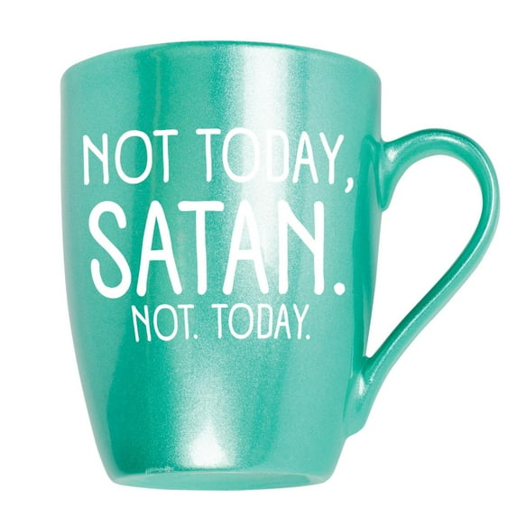 Elanze Designs Not Today, Satan Teal 10 ounce New Bone China Coffee Cup Mug