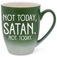 thumbnail image 1 of Elanze Designs Not Today, Satan Two Toned Ombre Matte Green and White 12 ounce Ceramic Stoneware Coffee Cup Mug, 1 of 1