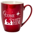thumbnail image 1 of Elanze Designs O Come Let Us Adore Him Cardinal Red 10 ounce New Bone China Coffee Cup Mug, 1 of 1