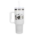 thumbnail image 1 of Elanze Designs Old Fashioned Vintage Film Camera 40 oz. Stainless Steel, Large Water Bottle Coffee Mug, Spill & Leak Resistant, Thermal Travel Tumbler with Handle, Lid & Straw, White, 1 of 1