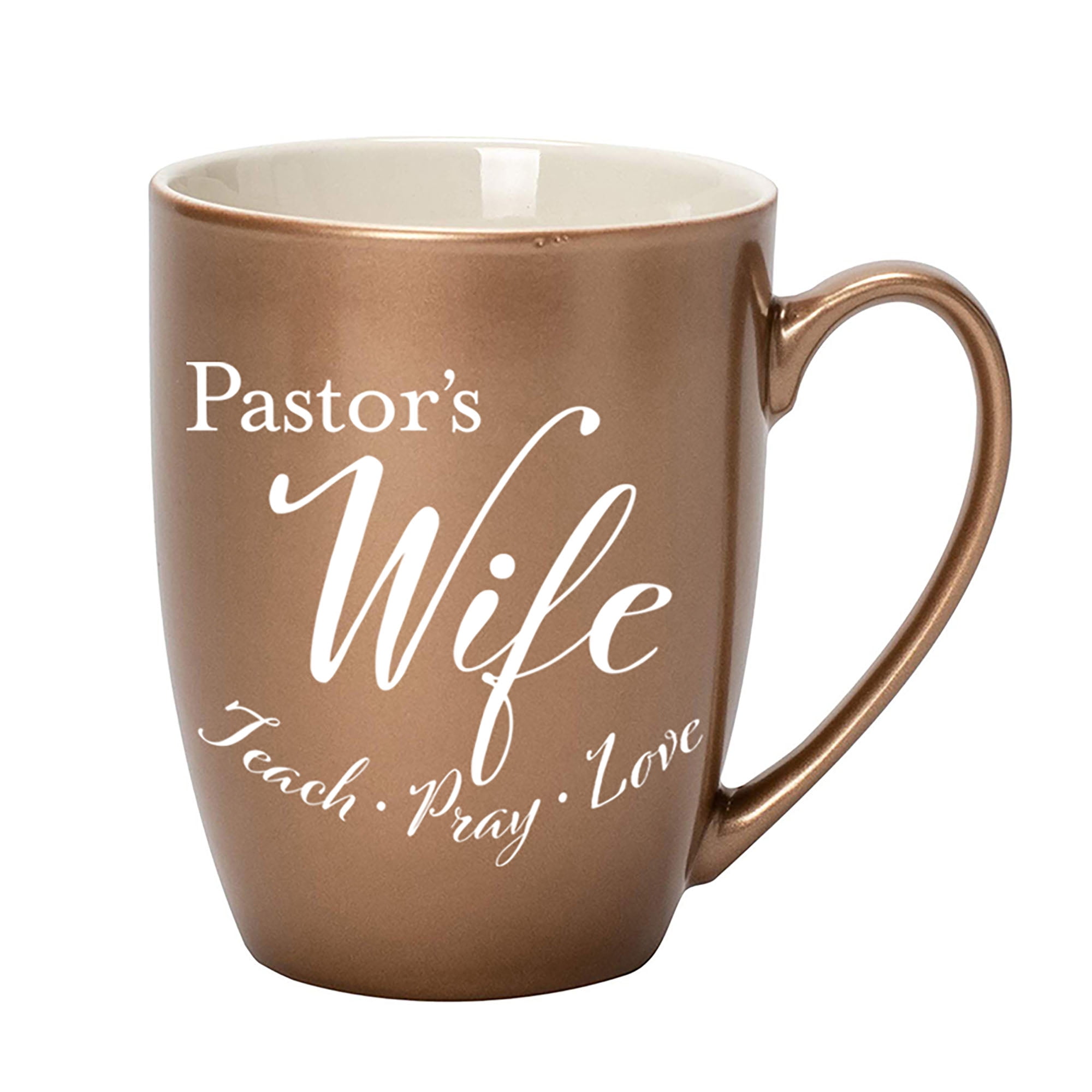 Pastor Teach Pray Love Coffee Mug - Two-Tone Ombre Matte Black & White, 12oz Ceramic