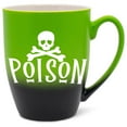 thumbnail image 1 of Elanze Designs Poison Skull Two Toned Ombre Matte Green and Black 12 ounce Ceramic Stoneware Coffee Cup Mug, 1 of 1