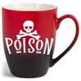 thumbnail image 1 of Elanze Designs Poison Skull Two Toned Ombre Matte Red and Black 12 ounce Ceramic Stoneware Coffee Cup Mug, 1 of 1
