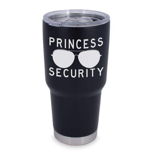 Elanze Designs Princess Security Sunglasses Dad Magical Fairytale 30 Ounce Stainless Steel Classic Coffee On-The-Go Travel Insulated Tumbler Mug Drinkware with Slide Top Lid, SSTUM30B-SH326