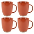 thumbnail image 1 of Elanze Designs Raw Clay Bottom Rust Red 13 ounce Ceramic Coffee Mugs Set of 4, 1 of 1