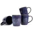 thumbnail image 1 of Elanze Designs Reactive 17 ounce Ceramic Curved Body Mugs Set of 4, Midnight Purple, 1 of 5