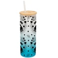 thumbnail image 1 of Elanze Designs Regal Swan Bird Flower Garden Wrap-Around Design 25 Ounce Frosted Gradient Glass On-The-Go Coffee Travel Skinny Tumbler Mug Cup, Bamboo Lid and Drinking Straw, Sky Blue, 1 of 1