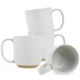 thumbnail image 1 of Elanze Designs Ribbed Solid White 13 ounce Ceramic Coffee Mugs Pack of 4, 1 of 6