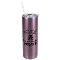 thumbnail image 1 of Elanze Designs Rose Gold 20 Ounce Double Wall Stainless Steel Glitter Travel Tumbler With Sliding Lid And Straw, Why Be A Princess You Can Be A Pirate, 1 of 1