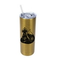 thumbnail image 1 of Elanze Designs Sly Forest Fox 20 Ounce Double-Walled Stainless Steel Insulated Slim Travel Tumbler with Lid and Straw, Vegas Gold, 1 of 3