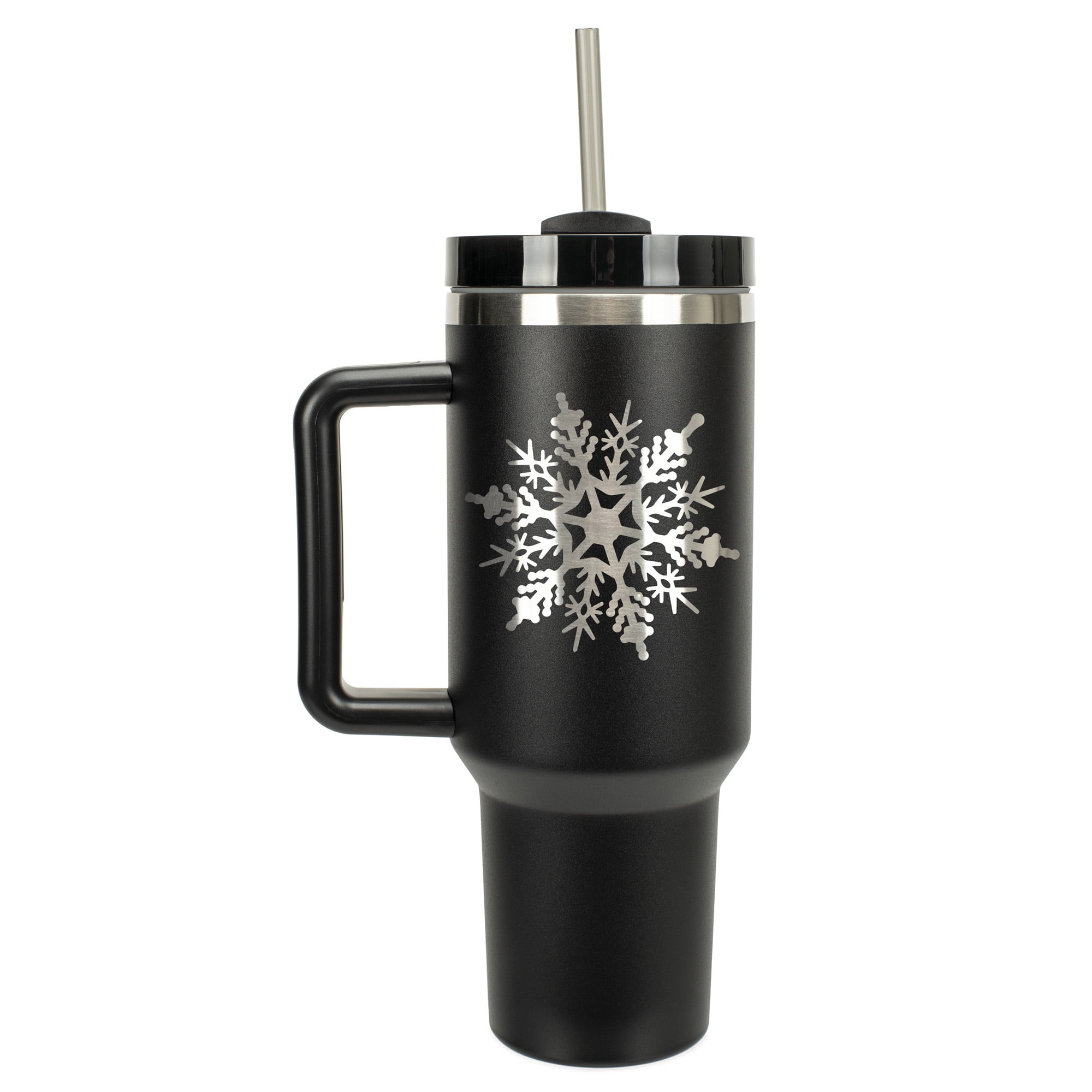 Elanze Designs Let It Snow Ceramic Utensil Holder – 7.2"H X 6.2"D, Cork Bottom, Sky Blue Snowflake Winter Décor - View #7