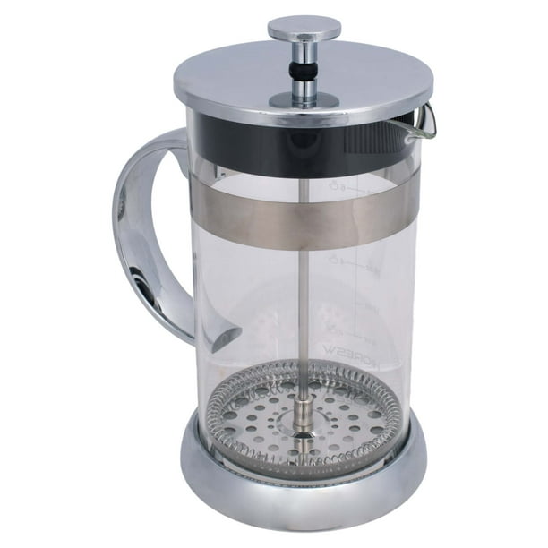 Elanze Designs Stainless Steel Liter Glass French Press Coffee